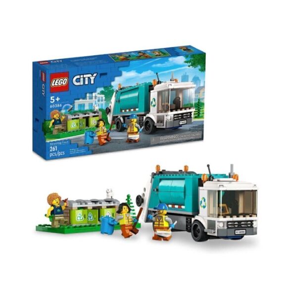 LEGO City Recycling Truck, Toy Vehicle Set with 3 Sorting Bins, Gift Idea for Ki - Picture 1 of 6